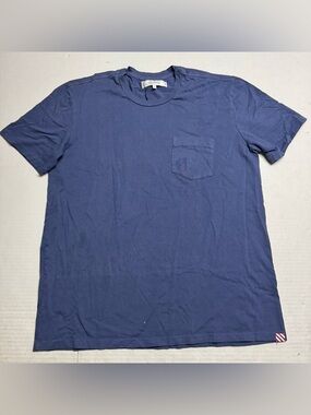 FREEMANS SPORTING CLUB Cotton Pocket Crew Neck T-Shirt In Blue Size: Medium
